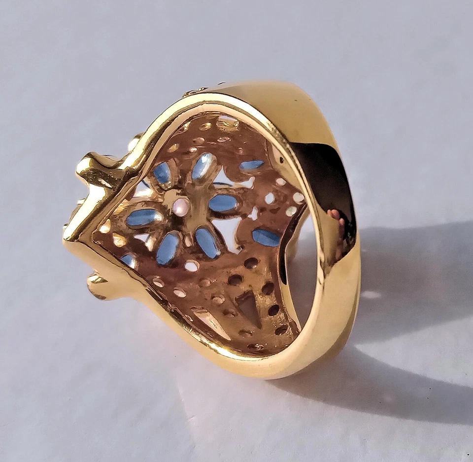 ANELLO IN ARG. ST.925 CON CIANITI, ZAFFIRI, TANZANITE E GOSCENITI NATURALI - Immagine 4 di 4