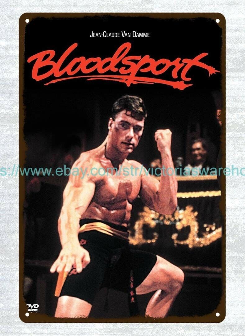 PLAQUE MÉTAL FILM BLOODSPORT 30 X 20 CM