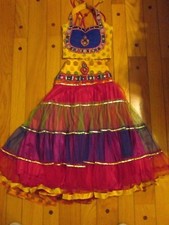 Costume Made India Sz 26 Young Girl Skirt Halter Top EUC Disney Encanto Style