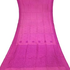 Vintage Pink Sarees 100 Pure Silk Woven Indian Sari 5YD Craft Fabric