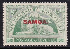Album Sch&auml;tze Samoa Scott Nr. 136 1/2p Sieg &Uuml;berdruck Mint LH
