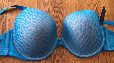 Frederick's Of Hollywood Blue/Nude Untameable Boost Push-Up Bra 34DD