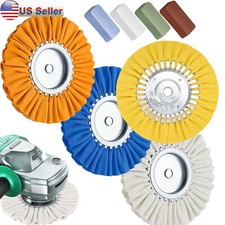 8 Pcs 8" Airway Buffing Wheel Aluminum Wheel Polishing Kit Safety Flange