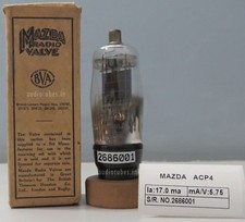 ACP4 AC/P4 CV1198 NR94 Triode Tube power output NOS NIB BRITISH made IN 1940's