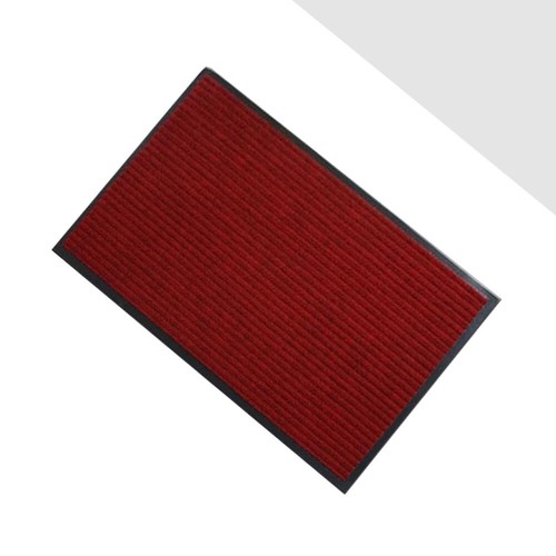 40x60cmPVC Double Stripe Design Entrance Rug Floor Mats Washable Indoor Dark Red - Picture 5 of 13
