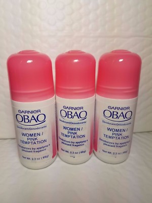 3 GARNIER OBAO DEODORANT WOMEN PINK TEMPTATION NET WT 2.3 OZ EACH  MADE MEXICO