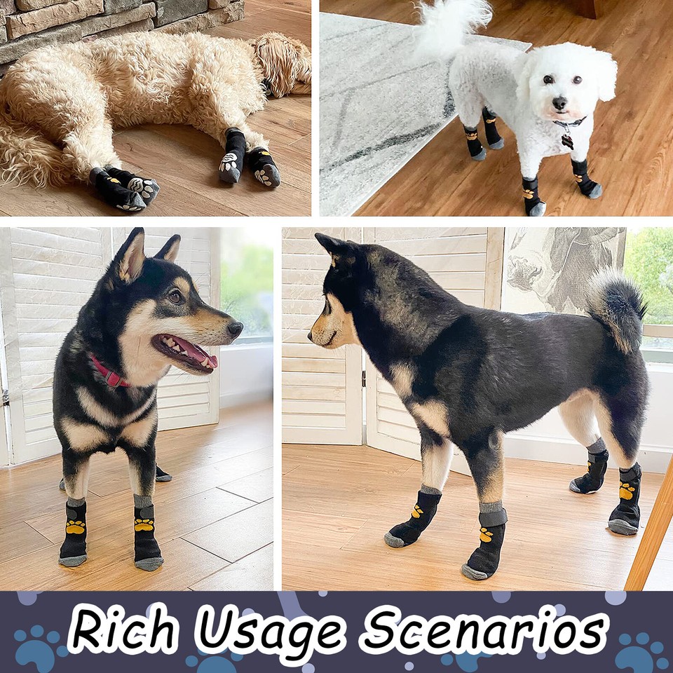 6pcs Dog Shoes Anti slip Boots Sock For Small Medium Large Pet Paw 6pcs-dog-shoes-anti-slip-boots-sock-for-small-medium-large-pet-paw