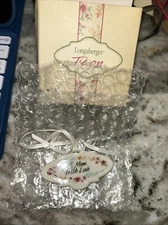 Longaberger To Mom With Love Tag Basket  Tie On  Lot NEW Ceramic Pottery