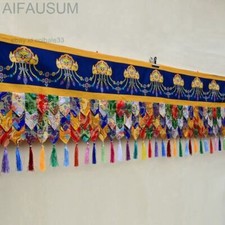 5m 197in Tibetan buddhism Wall curtain Printed tassel Buddha Mantle