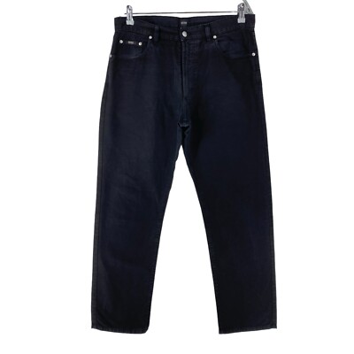 Hugo Boss MONTANA Schwarz Regular Straight Fit Jeans Größe W35 L32