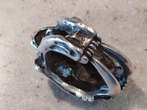 VINTAGE BRUTALIST STERLINGSILBER SÄBELZAHNTIGER SMILODON SCHÄDEL RING - Bild 8 von 12