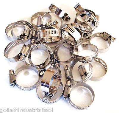 50 GOLIATH INDUSTRIAL STAINLESS STEEL HOSE CLAMPS 1'' - 1-1/2'' SSHC112 25MM-38MM