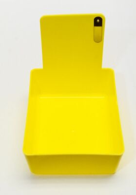 NEW DENTAL LABORATORY WORKING CASE PLASTIC PAN TRAY WITH CLIP HOLDER - YELLOW