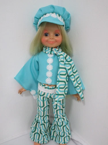 Adorable 15 "  NO Doll Ideal Velvet Mia Aqua Green Off White Pants Scarf Shirt