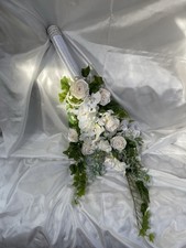 Artificial Wedding Bouquet Ivory/White Rose Orchid Calla Lily Ivy Fabric/Plastic