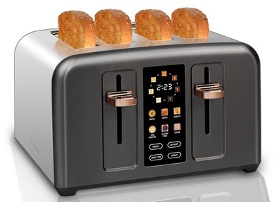 Toaster 4 Slice, Stainless Toaster & Touch Control, LCD Display, 6 Bread Type...