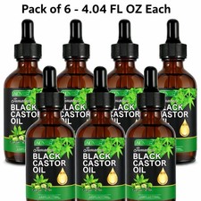 Sunny Isle Jamaican Black Castor Oil infused with Chebe Powder 4oz 6 Bottles 