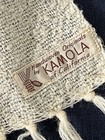 Vintage XLarge Woolen Fringed Scarf Wrap. Handwoven Komola Original. Cream — photo 2