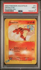 Pokemon Card Growlithe Reverse Foil Holo 51/147 Aquapolis PSA 9 MINT / POP 15 on eBay
