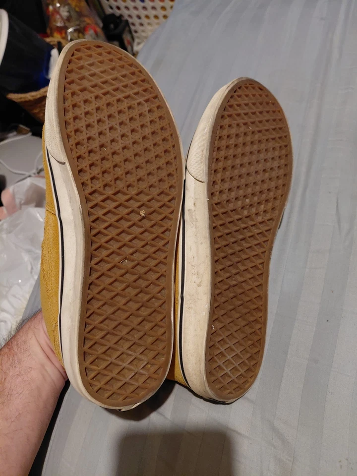 VANS Half Cab Pro Mustard Yellow PopCush Durable Suede Canvas Shoes Men's Size10 - Image 4 of 4