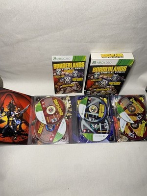 Borderlands Triple Pack 6-Disc Box Set (Microsoft Xbox 360) CIB Complete Tested