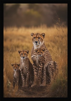 Dramatischer Gepard gerahmtes Wandbild Poster Leinwanddruck Bild