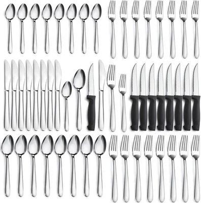 UMITE CHEF 48 Pcs Silverware Set for 8 Stainless Steel Flatware Cutlery Utensil Kitchen New