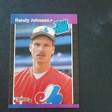1989 Donruss Rated Rookie Randy Johnson #42 Montreal Expos *Denotes* on Back
