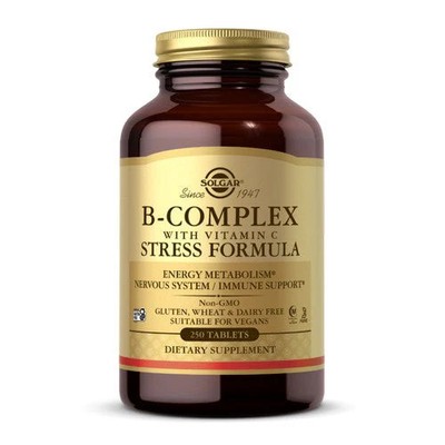 Solgar, B-Complex With Vitamin C Stress Formula, 250 Tabs