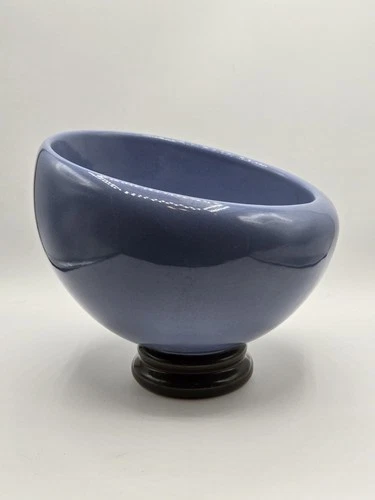 Haeger Blue Gray Footed Slanted Round Planter