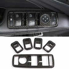 Fit For Benz GLE GLS 2016-2019 Fibra di Carbonio Porta Interruttore Finestrino Alzacristalli Copertura Trim