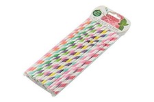 APOLLO Flexi Paper Straws – 40 Pack Striped Eco-Friendly Drinking Straws