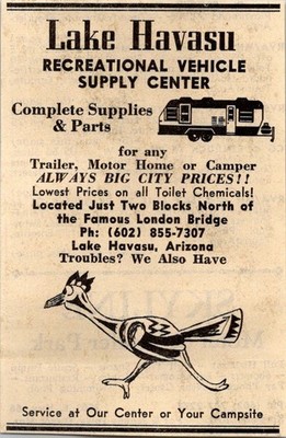 Lake Havasu Recreational Vehicle Supply Center AZ 1974 Ad TAK6-S122