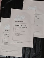 VIRAL RARE SOLD OUT! Boots Ingredients Collagen Sheet Mask X3 Brand New! ✨