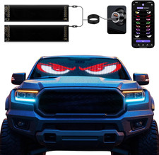 2 Pack LED Eyes for Car Windshield 14.56"X3.62", Programmable Animated Devil Eye