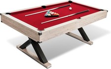 Image of 7Ft Pool Table, Modern Wood Billiards Tables Pool, Non-Folding Snooker Table