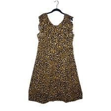 Who What Wear Target Modern Leopard Animal Sleeveless Ruffle Midi Dress XXL NEW