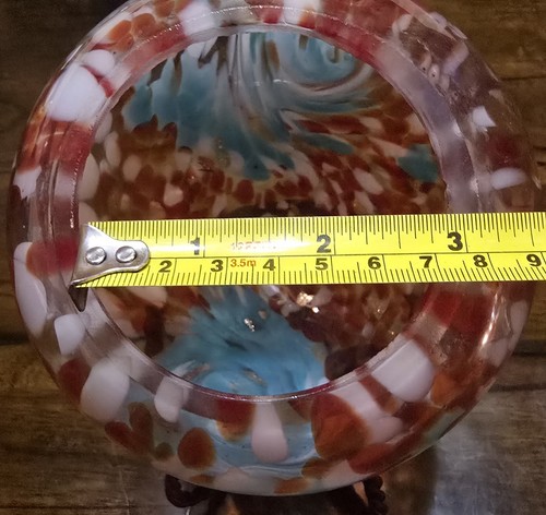 5½" Art Glass 3" Opening Orb Ornament Sun Catcher Gazing Decor Ball Add A Light - Picture 6 of 8