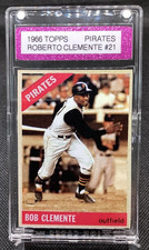 1966 Topps Roberto Clemente Pirates Leaving Box Variation Mag Pro Case