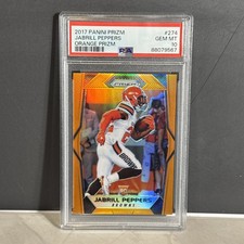 JABRILL PEPPERS PSA 10 2017 PANINI PRIZM #274 ROOKIE ORANGE RC 56/275 BROWNS