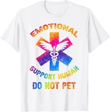 Emotional Support Human Dog Do Not Pet Tie Dye Colors Unisex T-Shirt