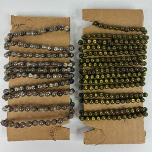 Vintage Mercury Glass Mini Bead Christmas Tree Garland Silver Gold Strands