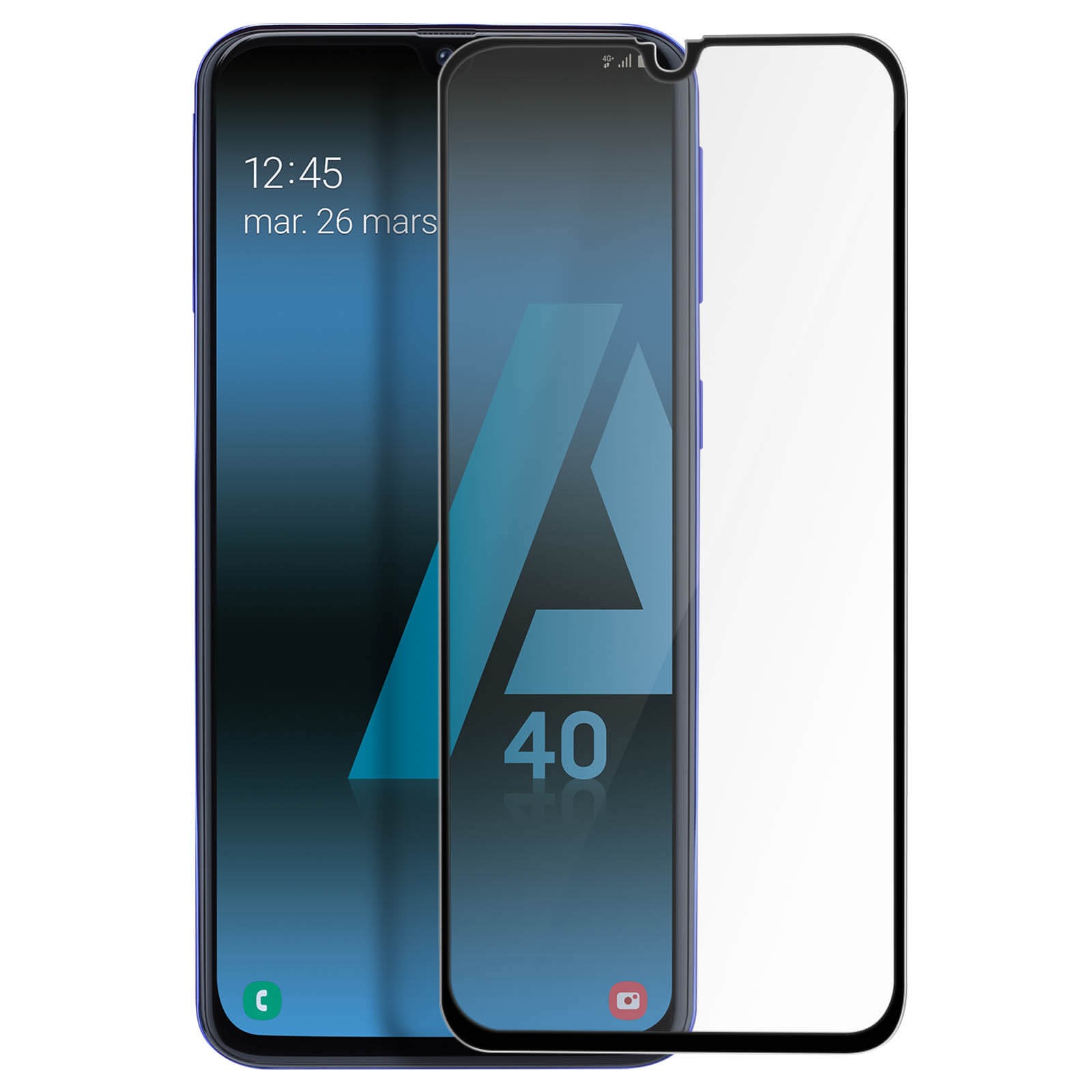 Verre trempé Galaxy A40 protection écran anti-choc et bords biseautés 9H transparent