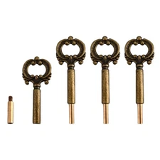 4 Pack Lamp Keys Socket Turn Keys Replacement Switch Knobs (Antique Brass)