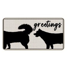 Funny Dog Greetings Welcome Mat for Front Door Indoor Outdoor Entrance Porch ...