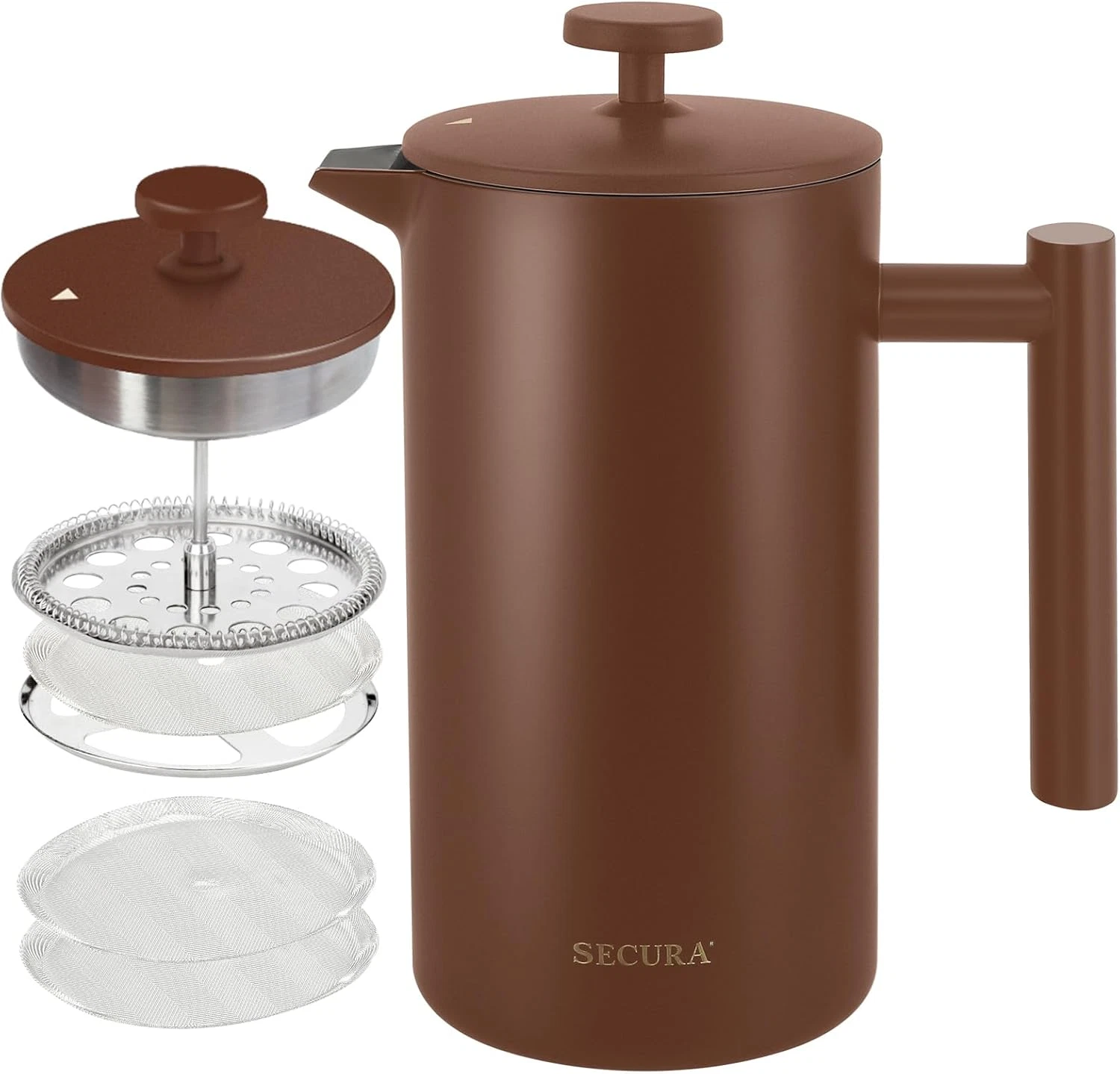 34oz French Press Coffee Maker- 2 Screens,Stainless Steel Insulated Coffee Press