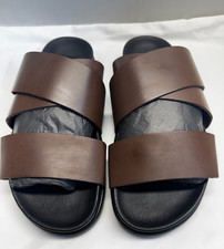 BRUNO MAGLI SAN REMO LEATHER SLIDE SANDALS Si...