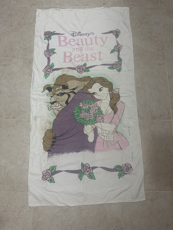 Vintage Franco Disney Beauty And The Beast Towel