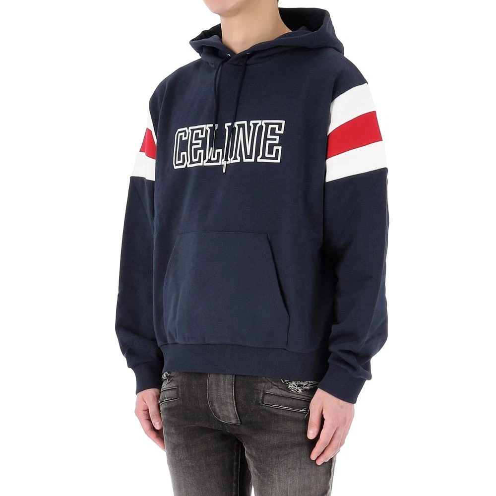 Felpa con cappuccio in pile di cotone con logo Celine 135914468