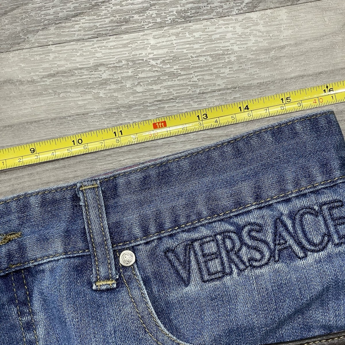 Vintage VERSACE Jeans Couture Faux Leather Jeans Mens 31 x 30